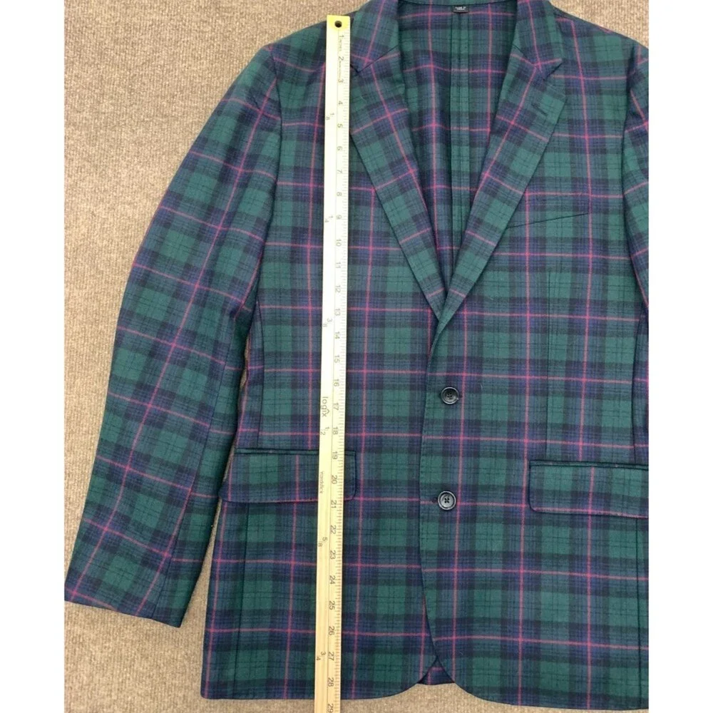 J Crew Blazer Mens 38R Tartan Plaid Moon Ludlow Slim-Fit Preppy Jacket Sportcoat